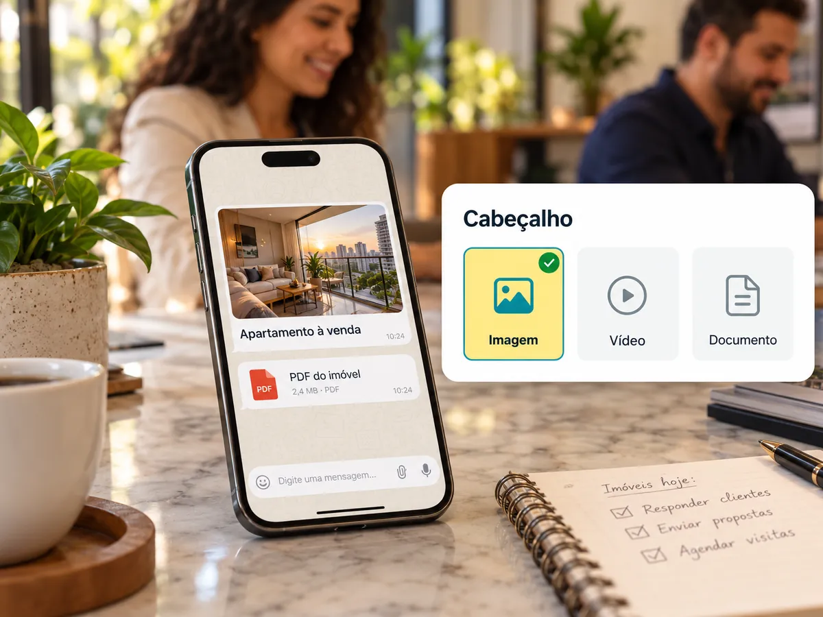 Modelo com imagem, vídeo ou documento no cabeçalho
