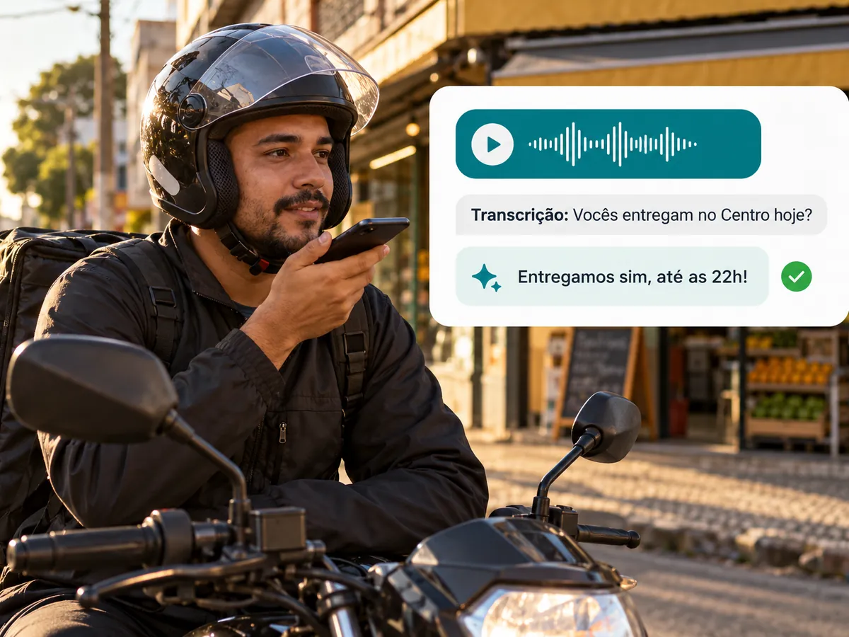 Inteligência artificial transcrevendo áudio e respondendo o cliente