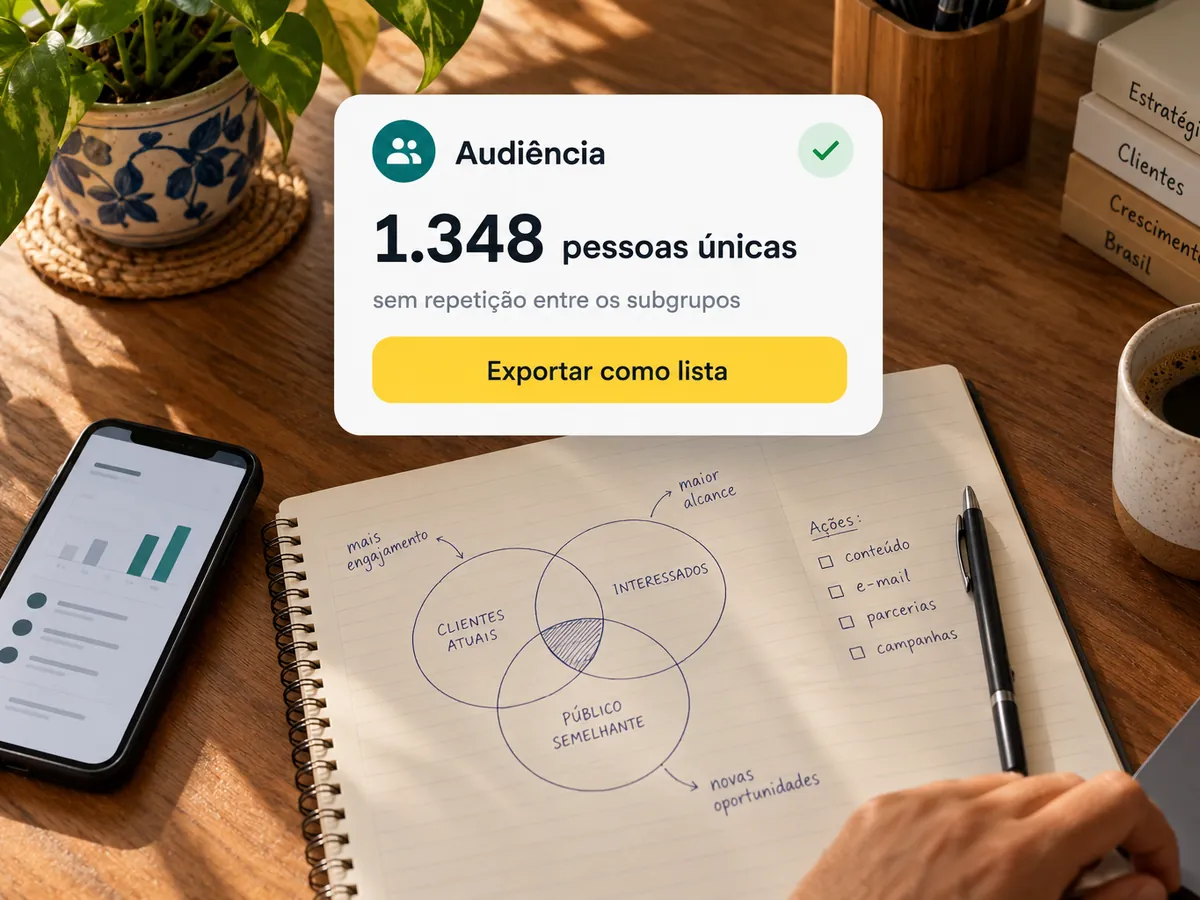 Audiência única dos subgrupos exportada como lista