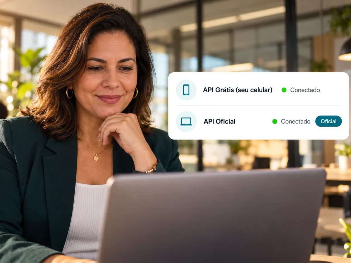 Conexão pela API oficial ao lado das outras
