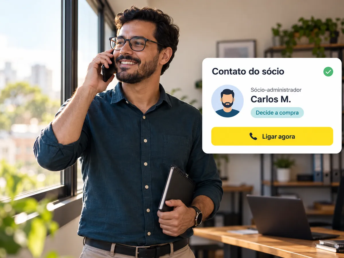 Vendedor ligando direto para o dono da empresa a partir da lista