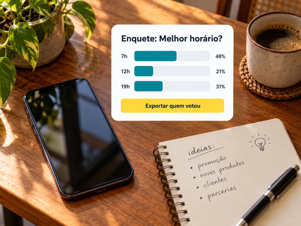 Enquete enviada a vários grupos com resultado somado