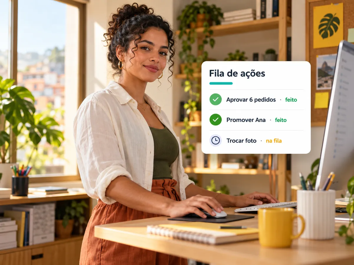 Fila de administração respeitando o ritmo do WhatsApp