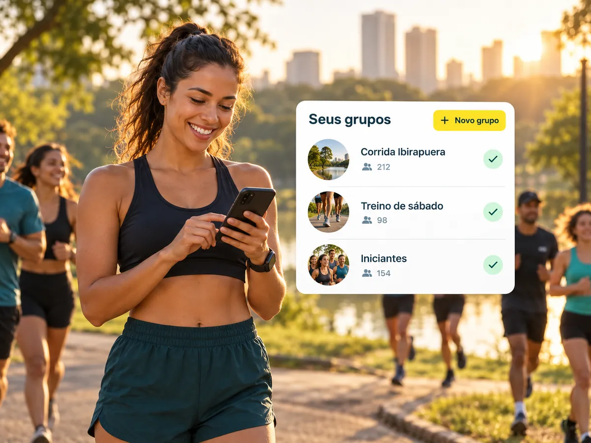 Organizador gerenciando grupos de clientes com enquetes e boas-vindas