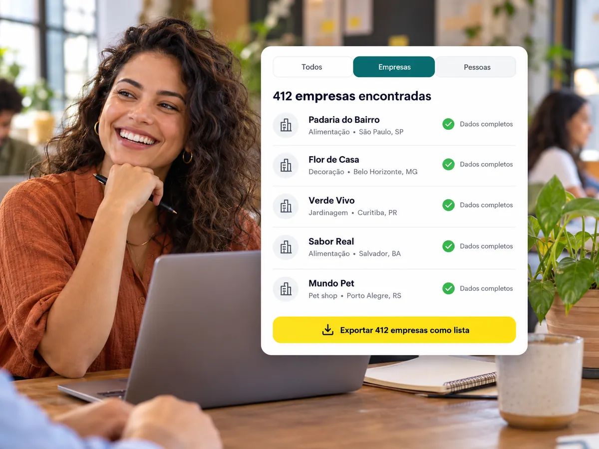 Filtro de perfis comerciais exportado para campanha B2B