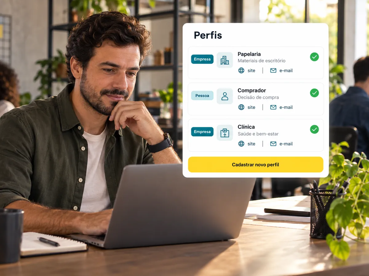 Vendedor B2B descobrindo quem é empresa na lista de números