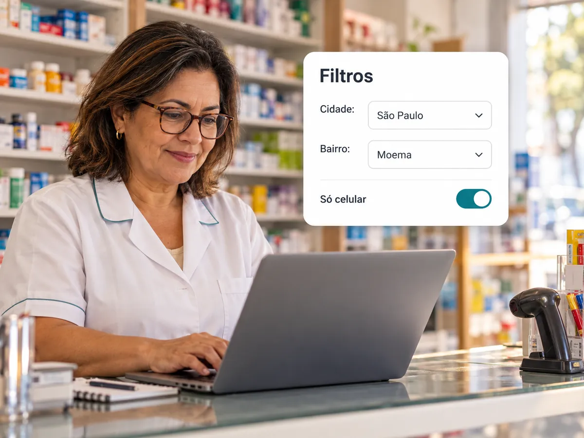 Filtros por cidade, bairro e somente celular