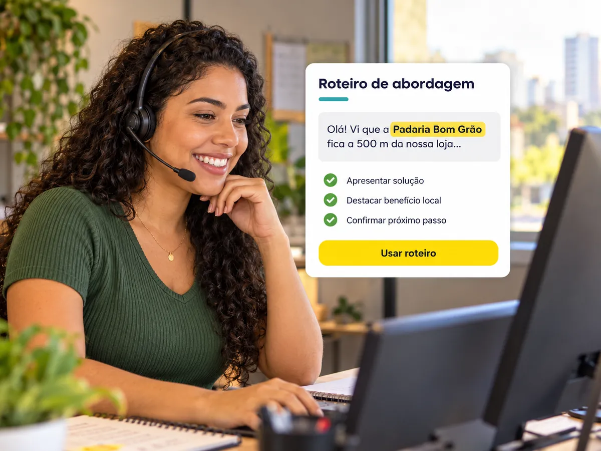 Roteiro de abordagem pronto com o nome da empresa preenchido