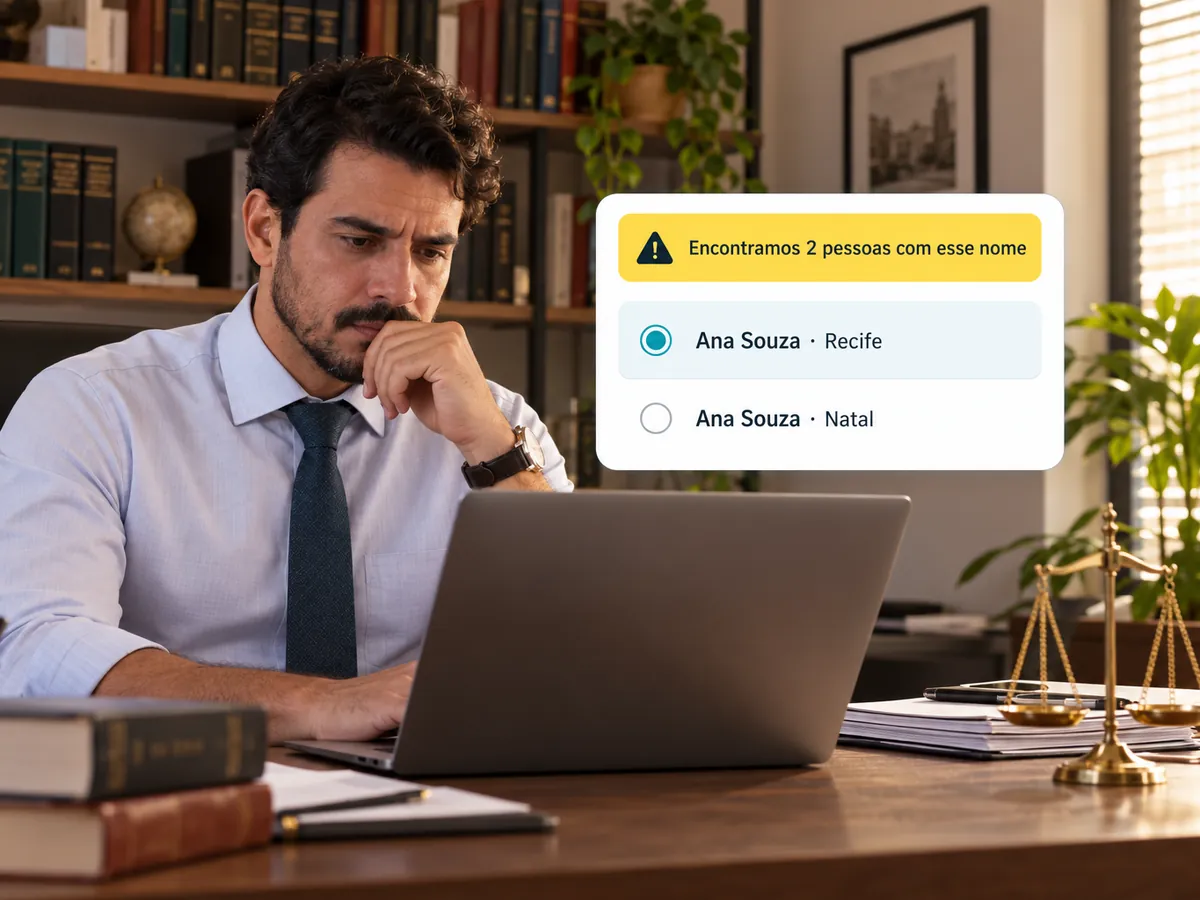 Busca por nome que avisa quando há mais de uma pessoa