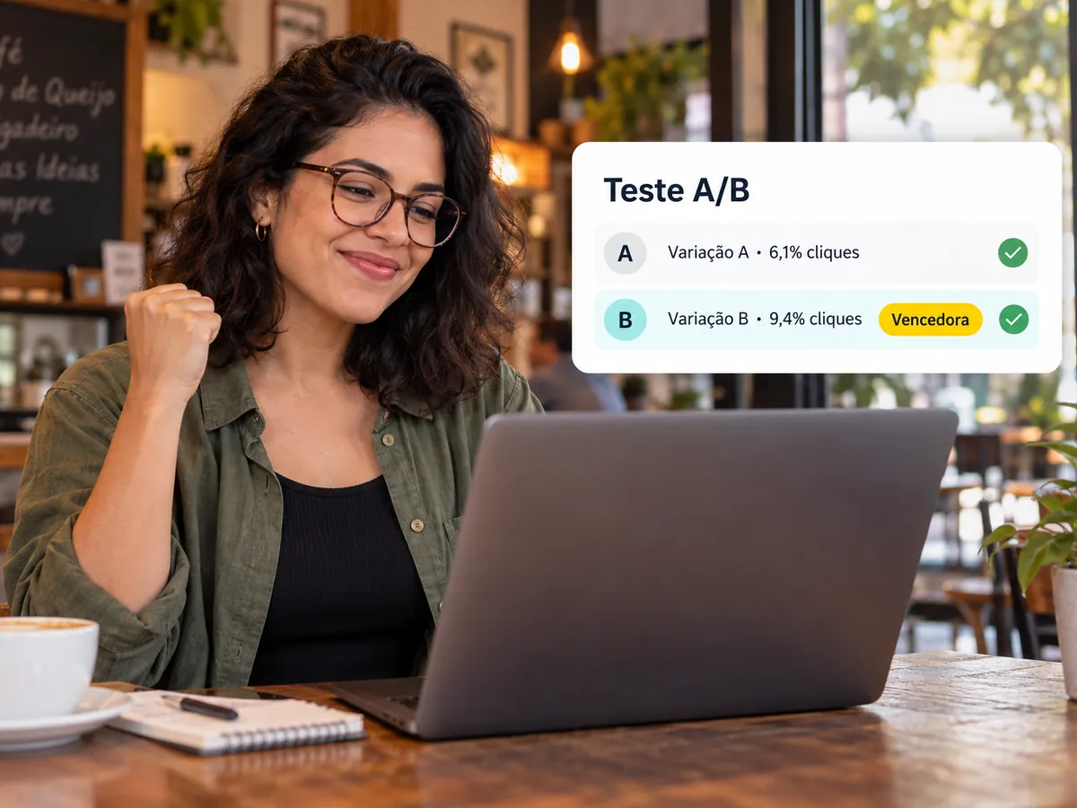 Teste A/B entre variações de SMS mostrando a vencedora